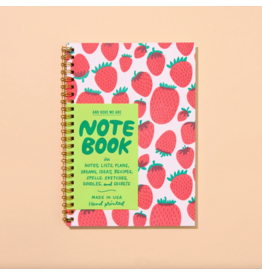 And Here We Are Strawberry Letter Press Spiral Notebook