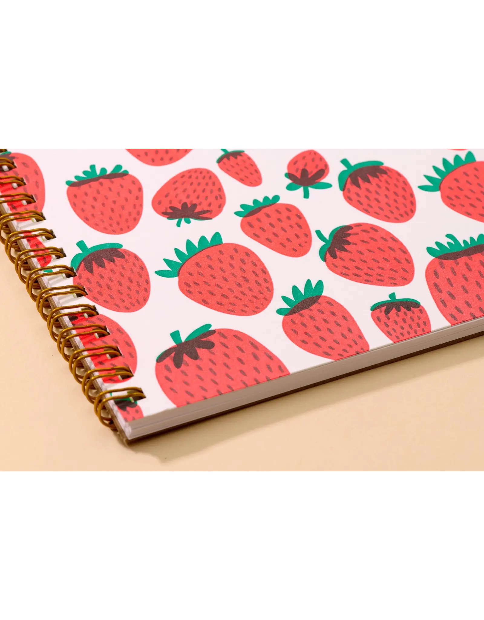 And Here We Are Strawberry Letter Press Spiral Notebook