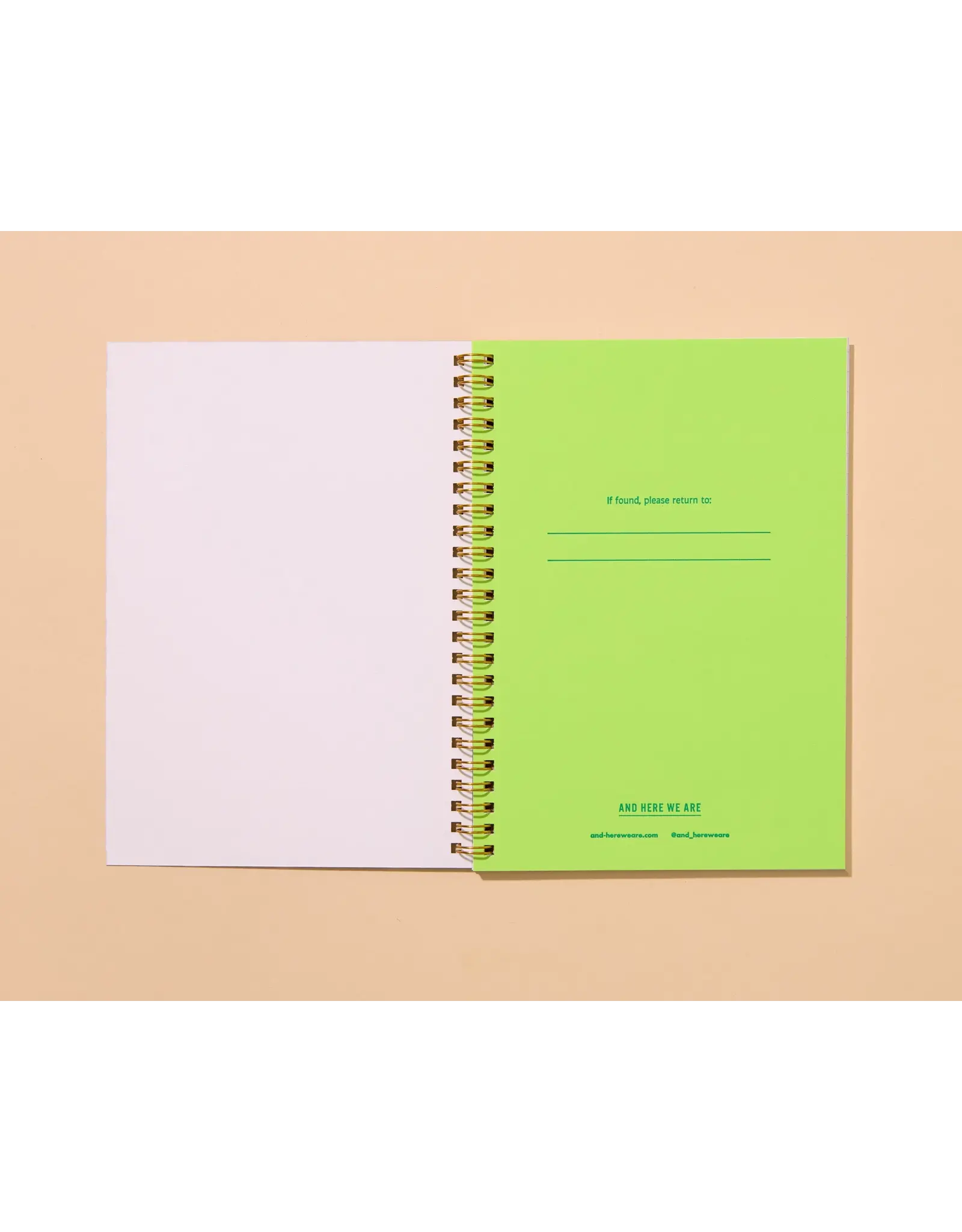 And Here We Are Strawberry Letter Press Spiral Notebook