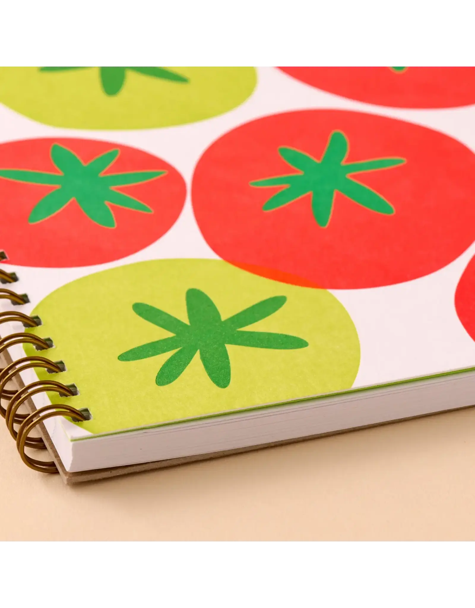 And Here We Are Tomato A5 Letter Press Spiral Notebook