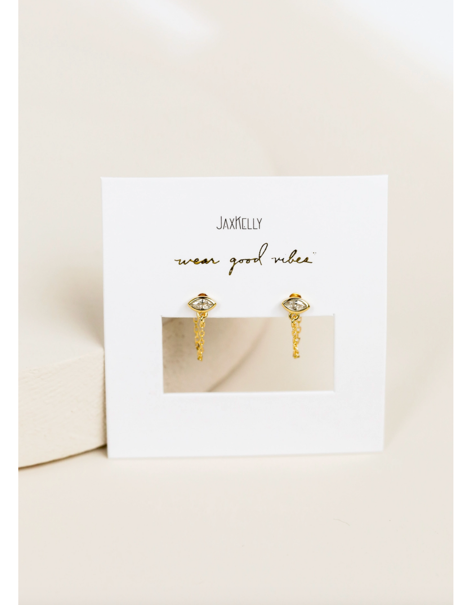 JaxKelly Earrings - Chain Huggie, Stud