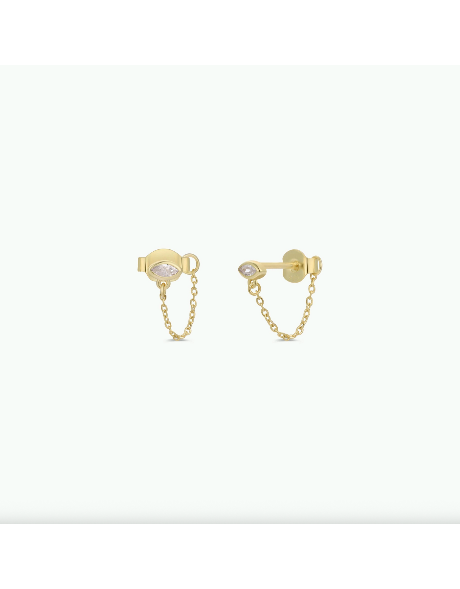JaxKelly Earrings - Chain Huggie, Stud