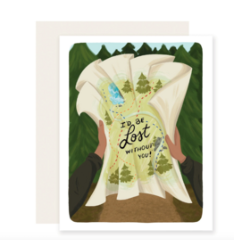 Slightly Stationery Lost Without You Card