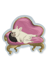 Slightly Stationery Snoozing Frenchie Sticker