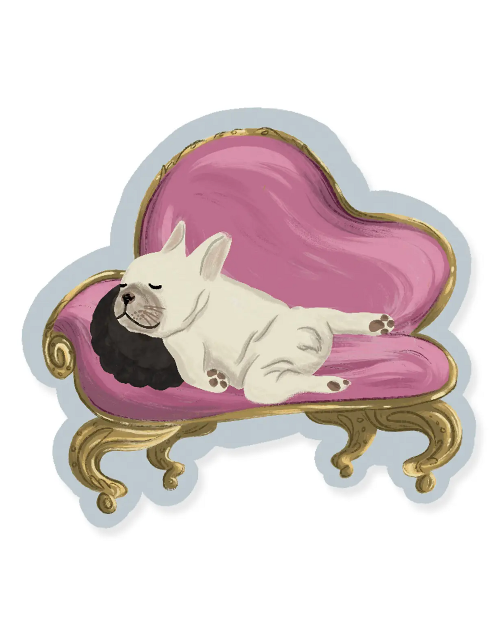Slightly Stationery Snoozing Frenchie Sticker