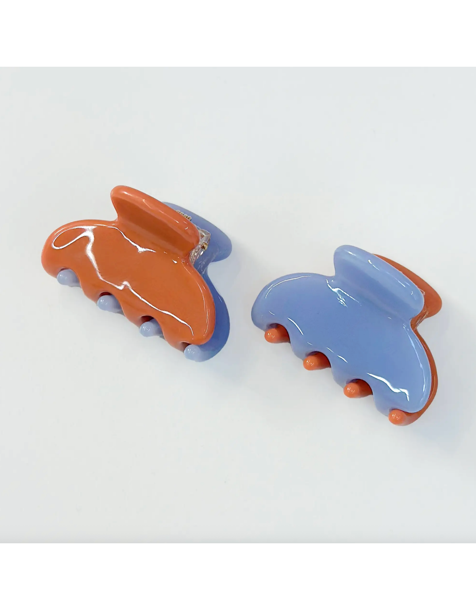 Have A Nice Day Periwinkle/Burnt Orange Hair Claws - Set of 2