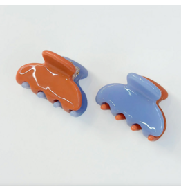 Have A Nice Day Periwinkle/Burnt Orange Hair Claws - Set of 2