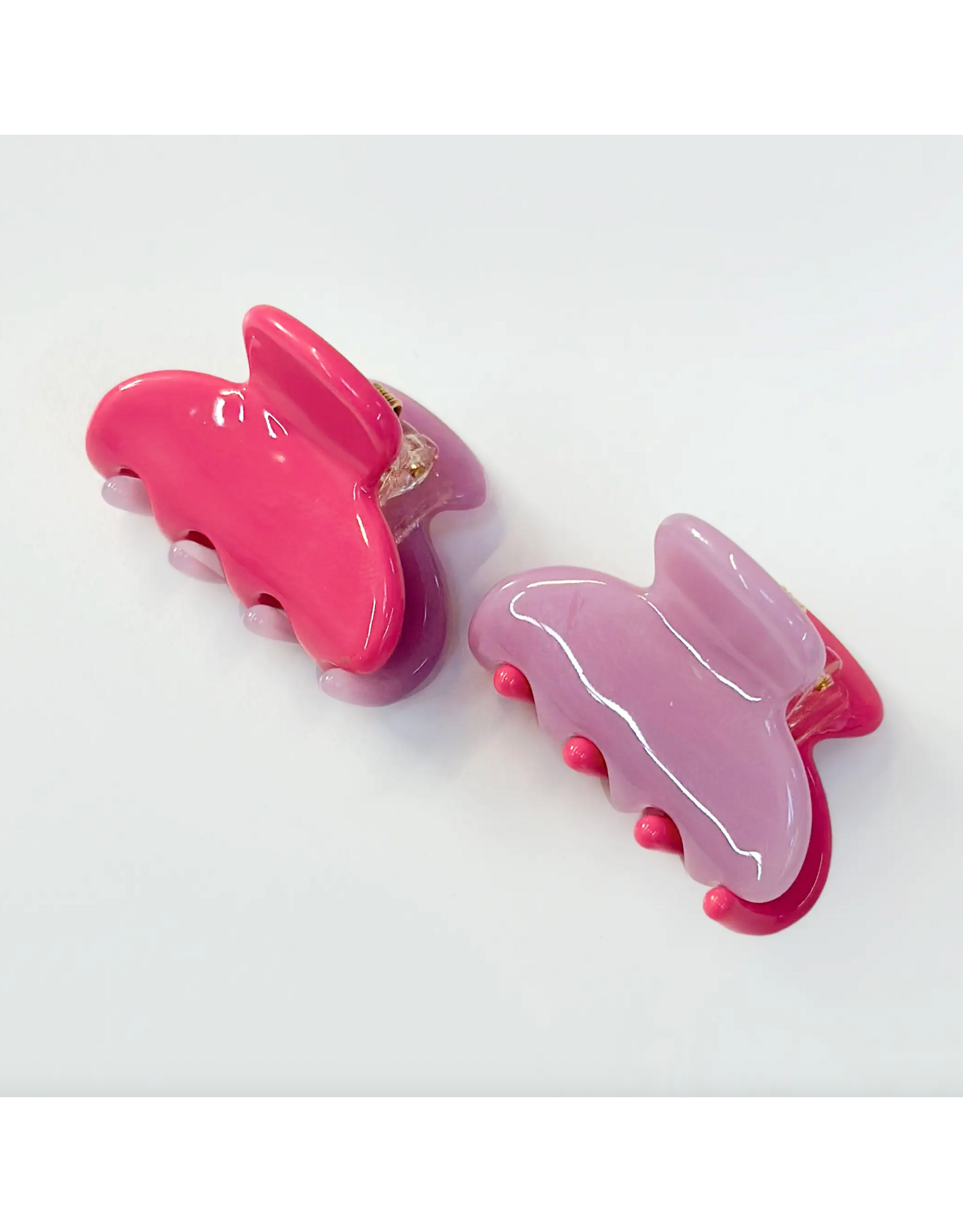 Have A Nice Day Magenta/Lilac Jelly Hair Claws - Set of 2