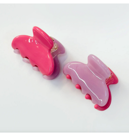 Have A Nice Day Magenta/Lilac Jelly Hair Claws - Set of 2
