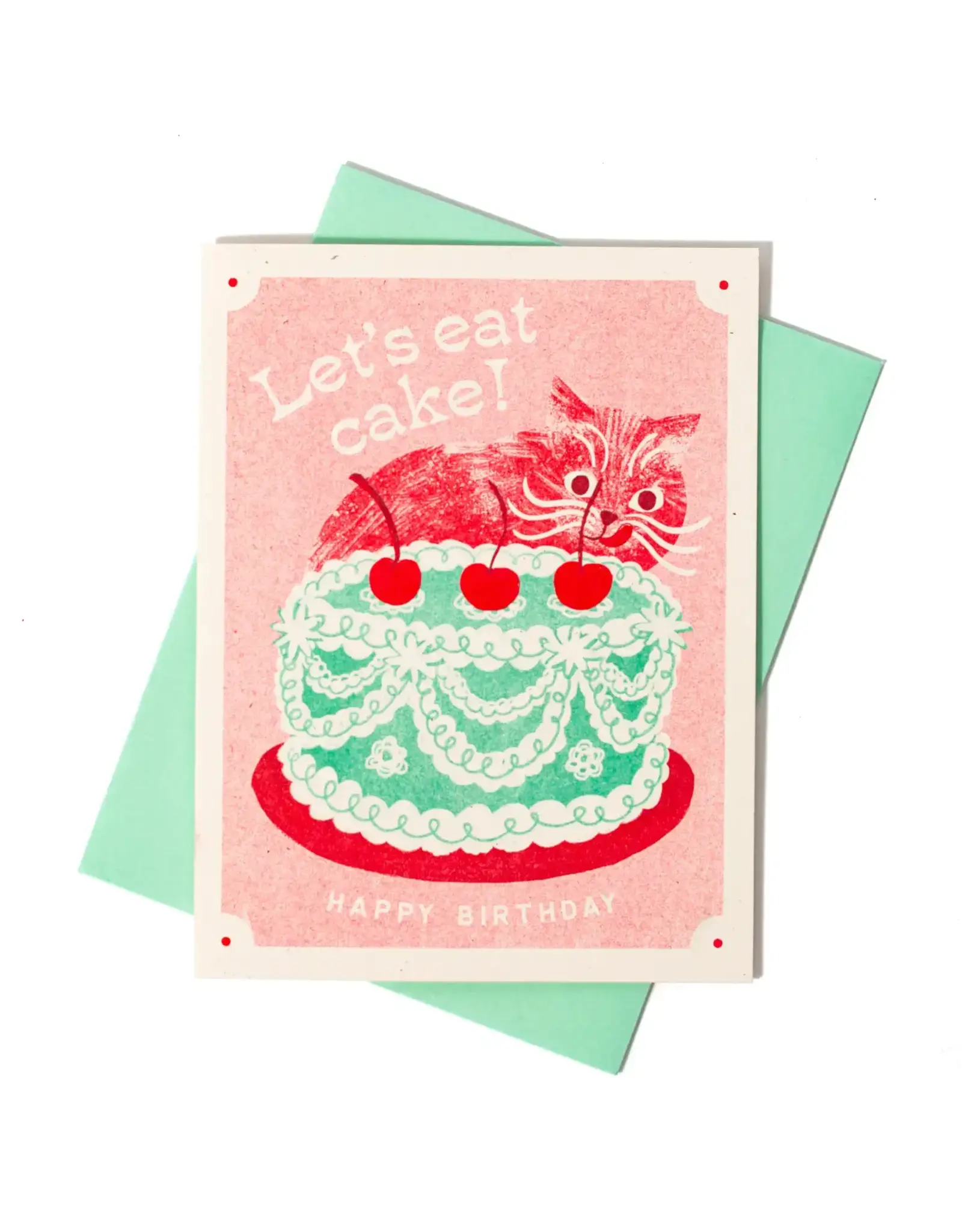 Bromstad Printing Co. Let's Eat Cake Cat Card