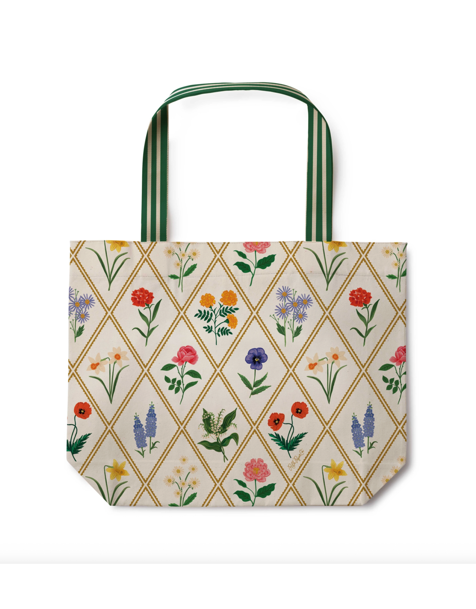 Rifle Paper Garden Study East West Canvas Tote Bag