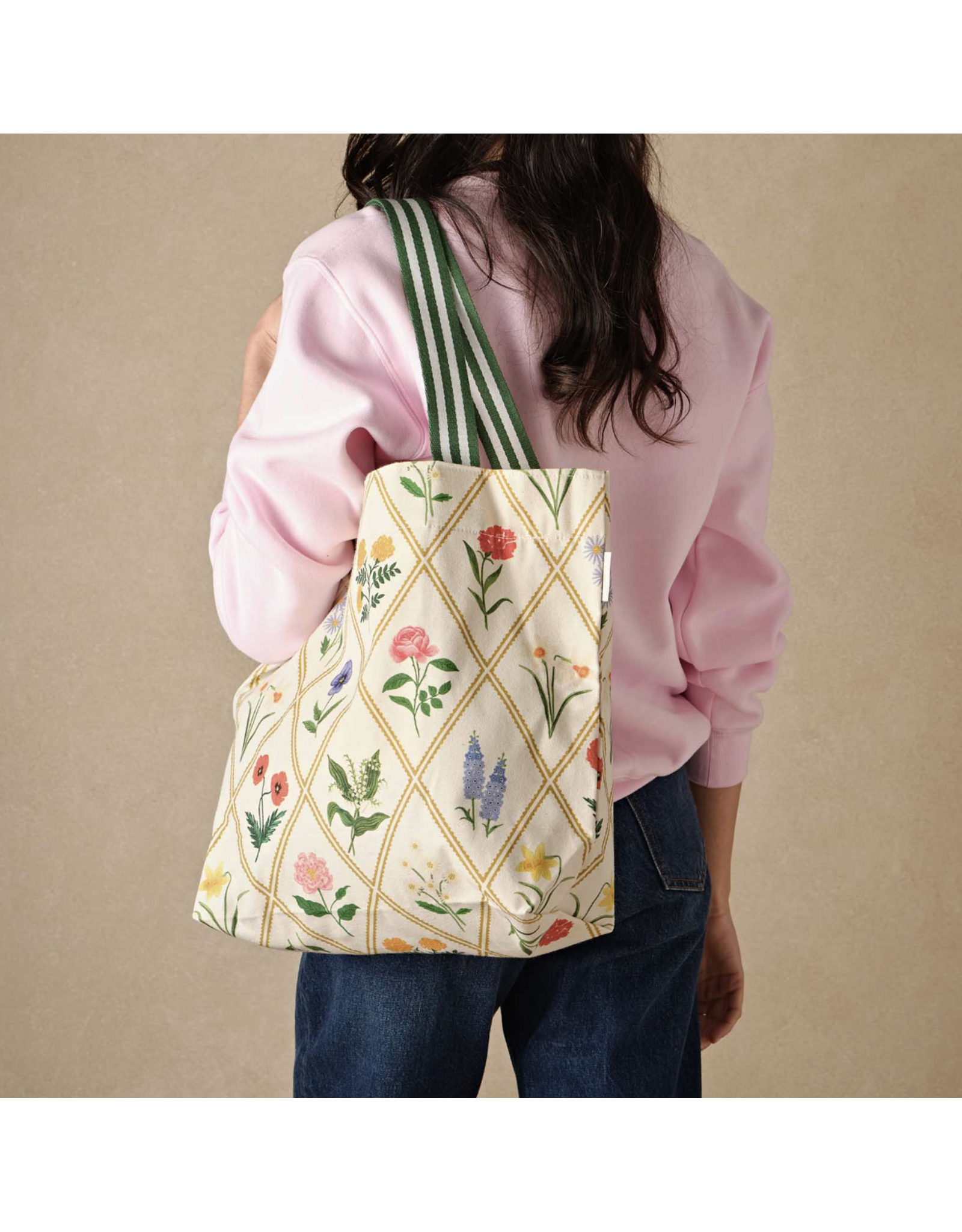 Rifle Paper Garden Study East West Canvas Tote Bag