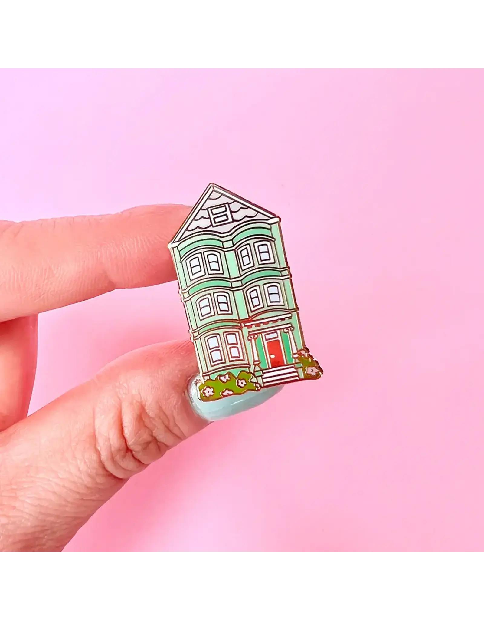 Brenna Daugherty Illustration San Francisco Green House Pin