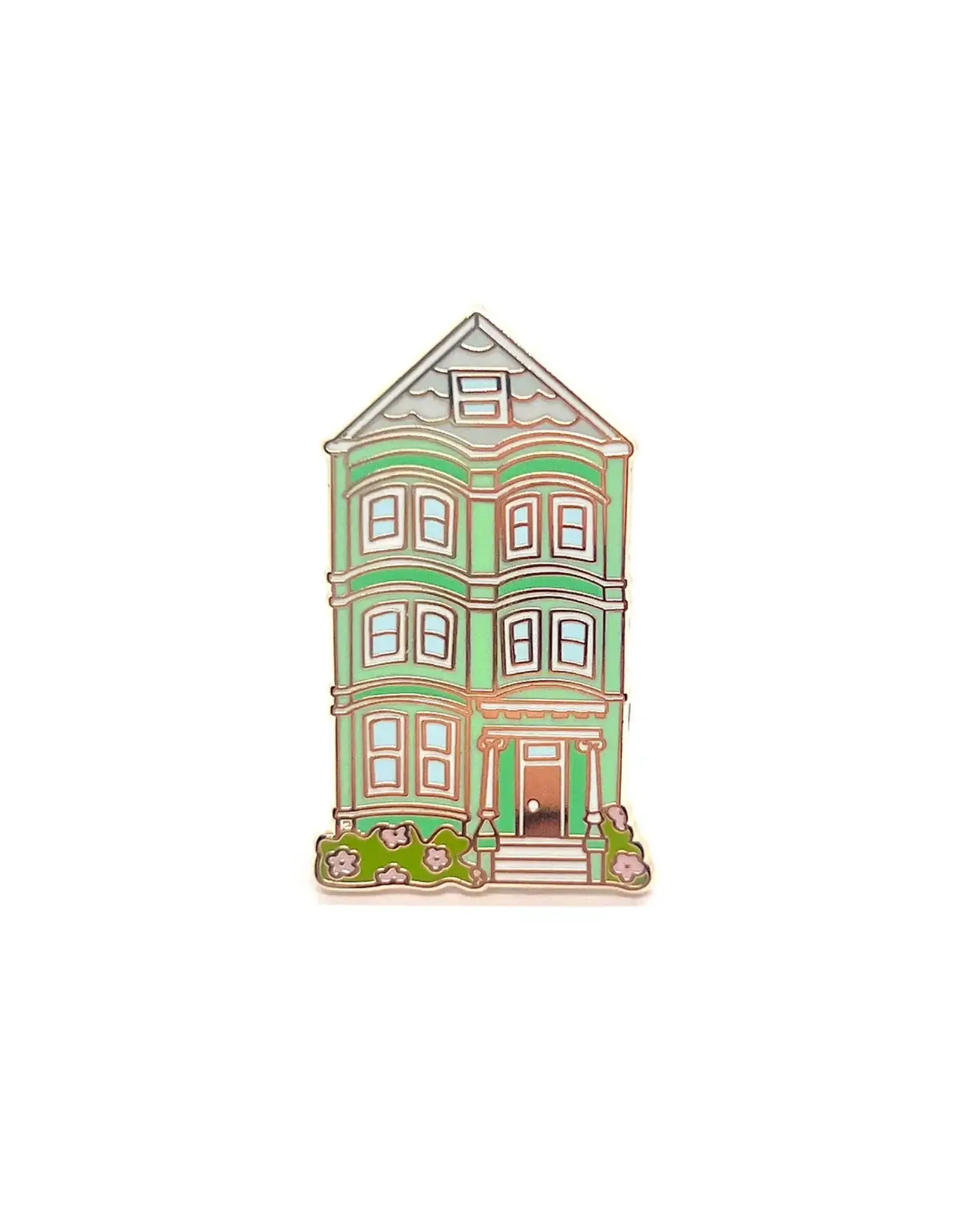 Brenna Daugherty Illustration San Francisco Green House Pin