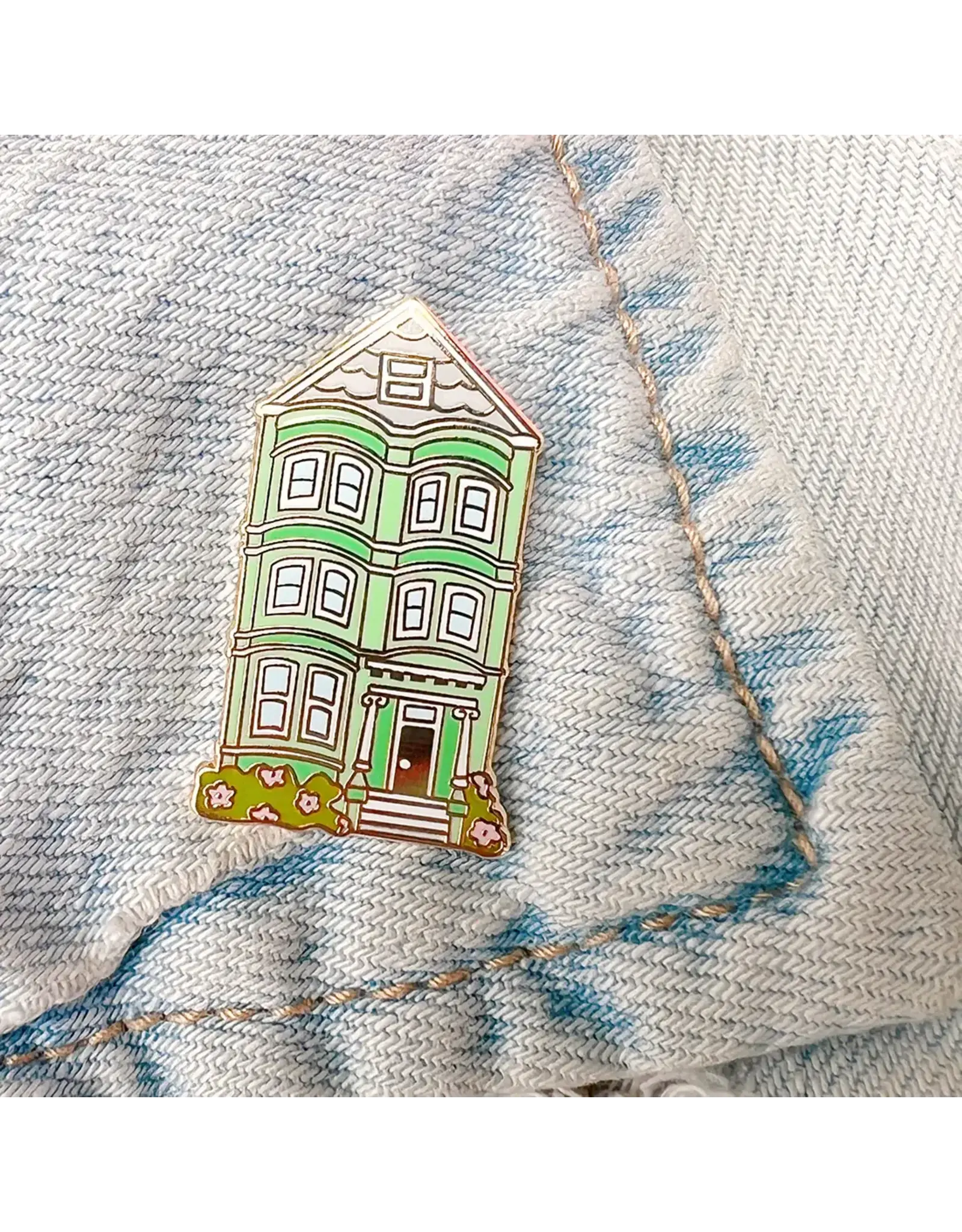 Brenna Daugherty Illustration San Francisco Green House Pin