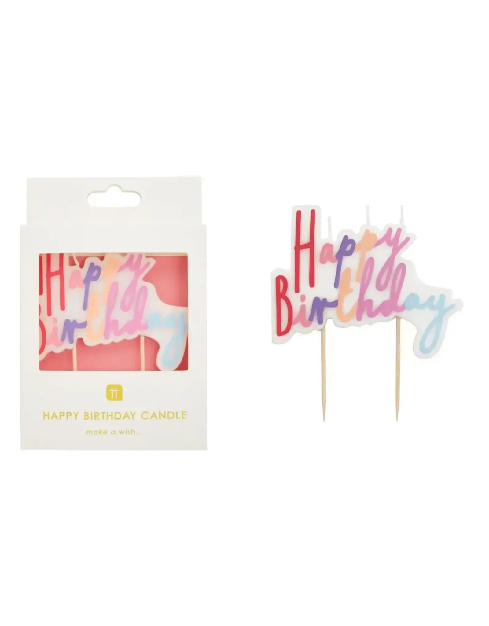 Talking Tables Pastel Happy Birthday Candle