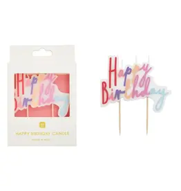 Talking Tables Pastel Happy Birthday Candle