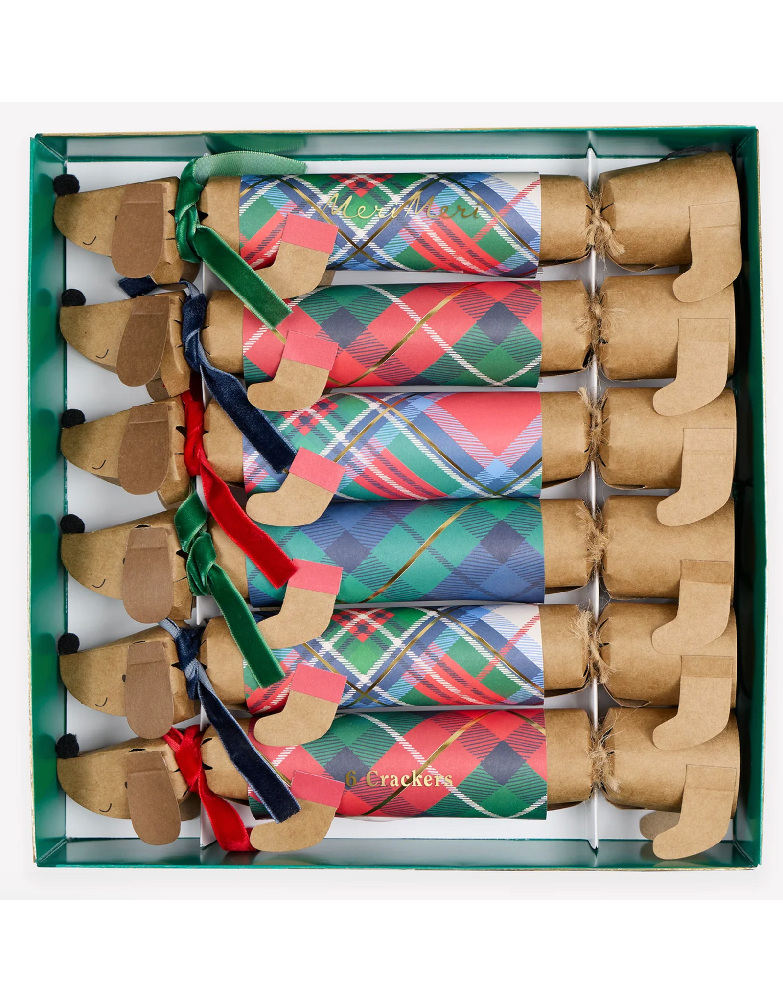 Tartan Sausage Dog Crackers