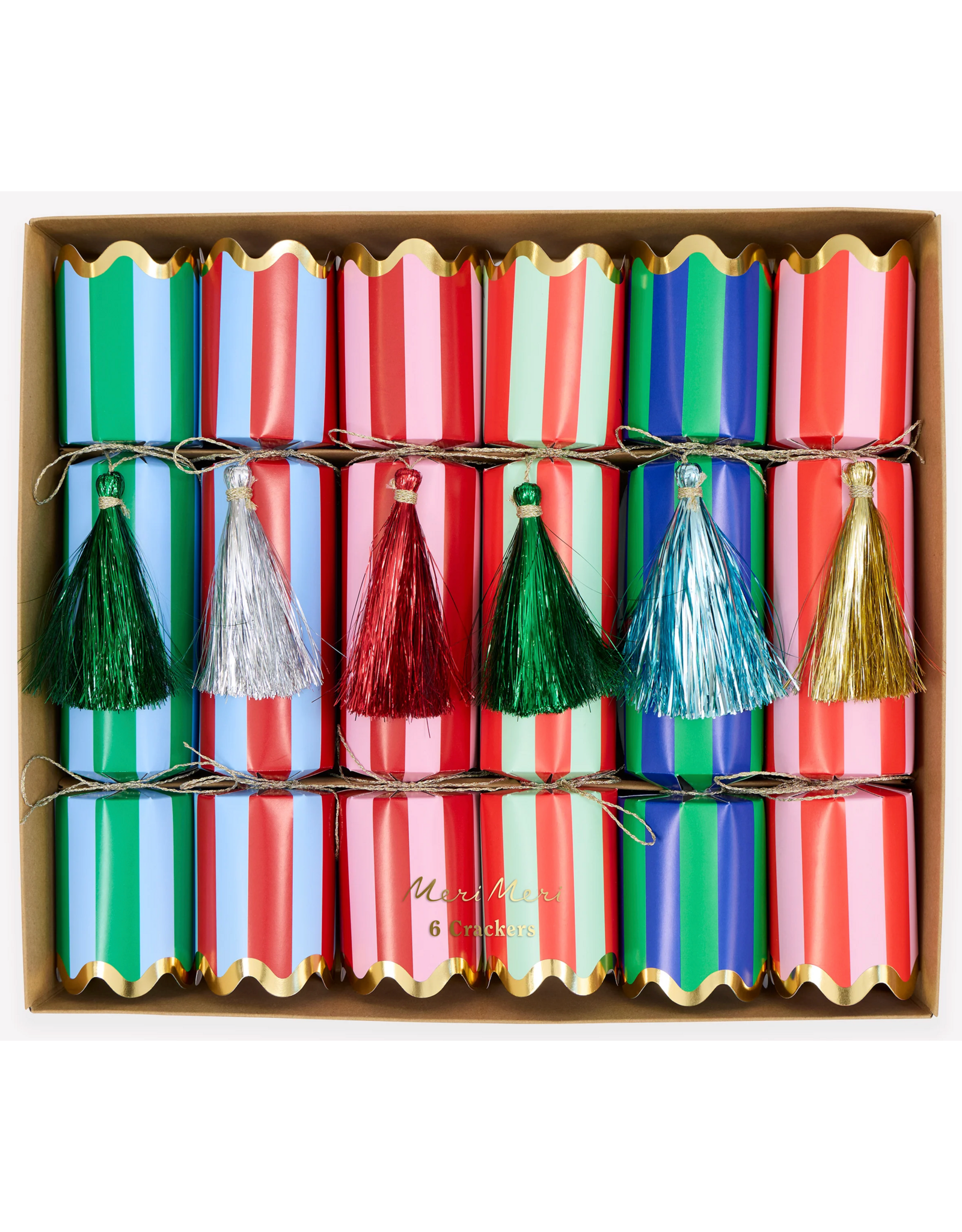 Striped Tinsel Tassel Crackers