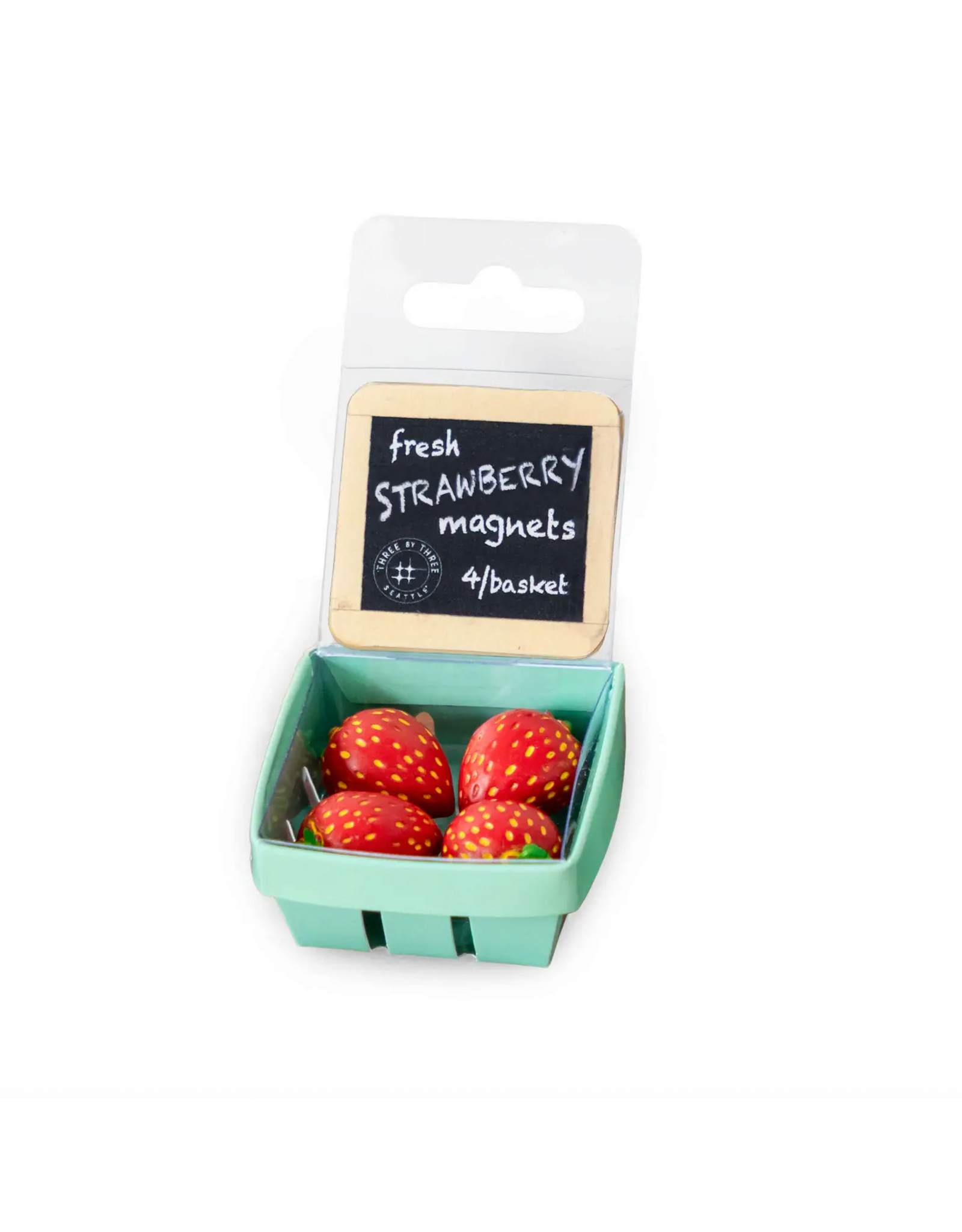 Three by Three Seattle Colorful Strawberry Magnets