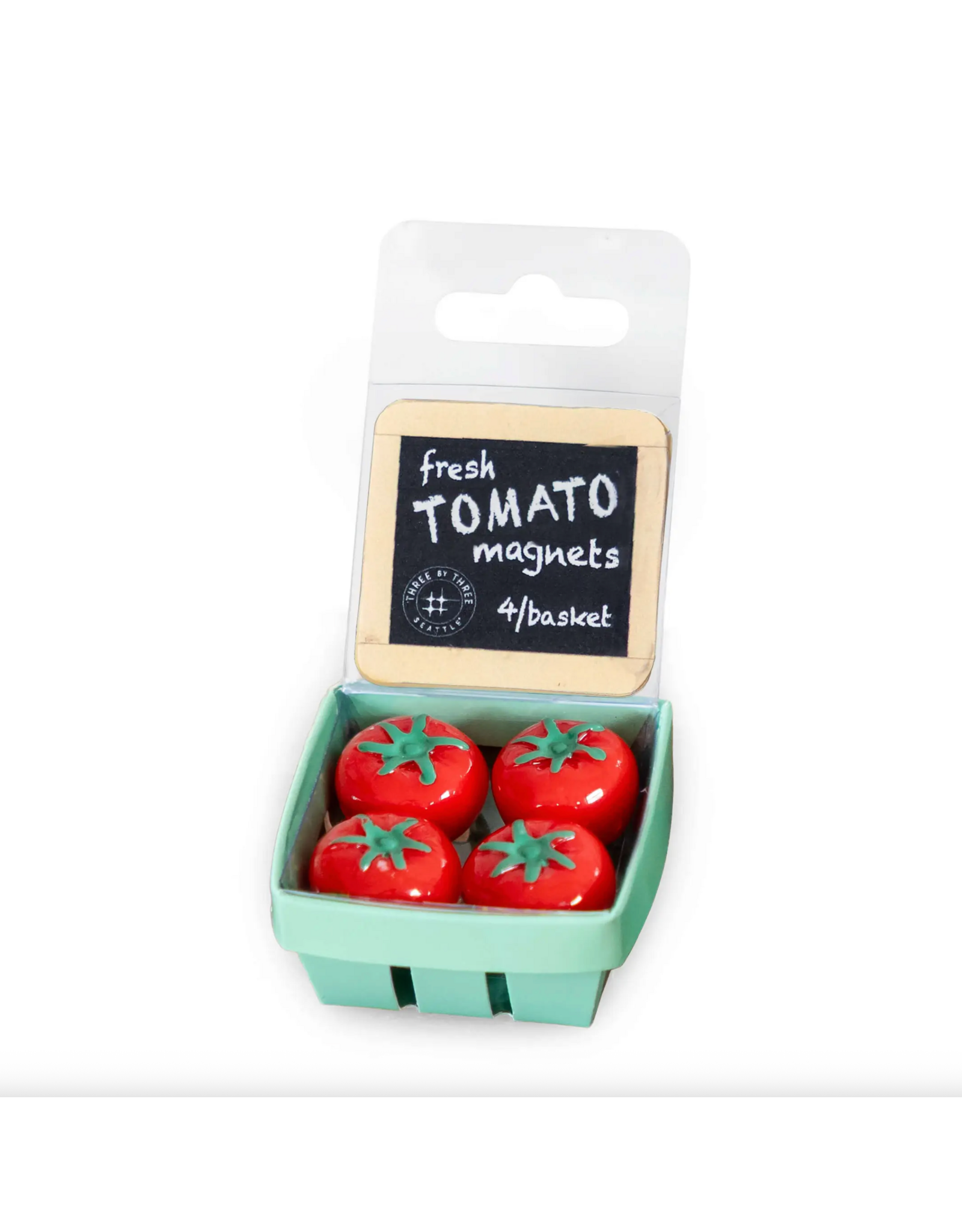 Three by Three Seattle Tomato Magnets