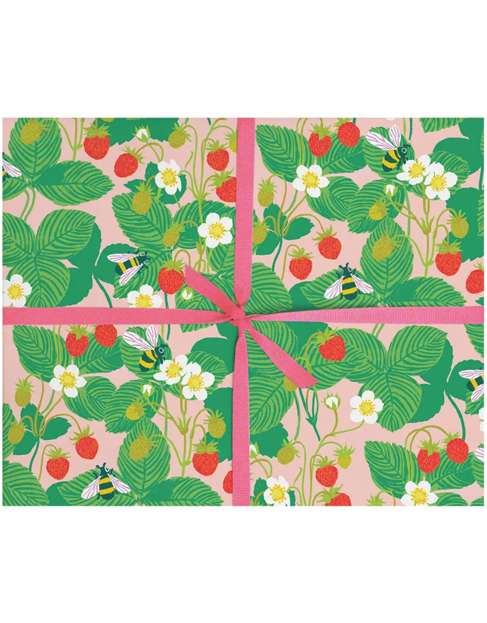 Bees & Strawberries Gift Wrap Sheet