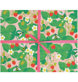 Bees & Strawberries Gift Wrap Sheet