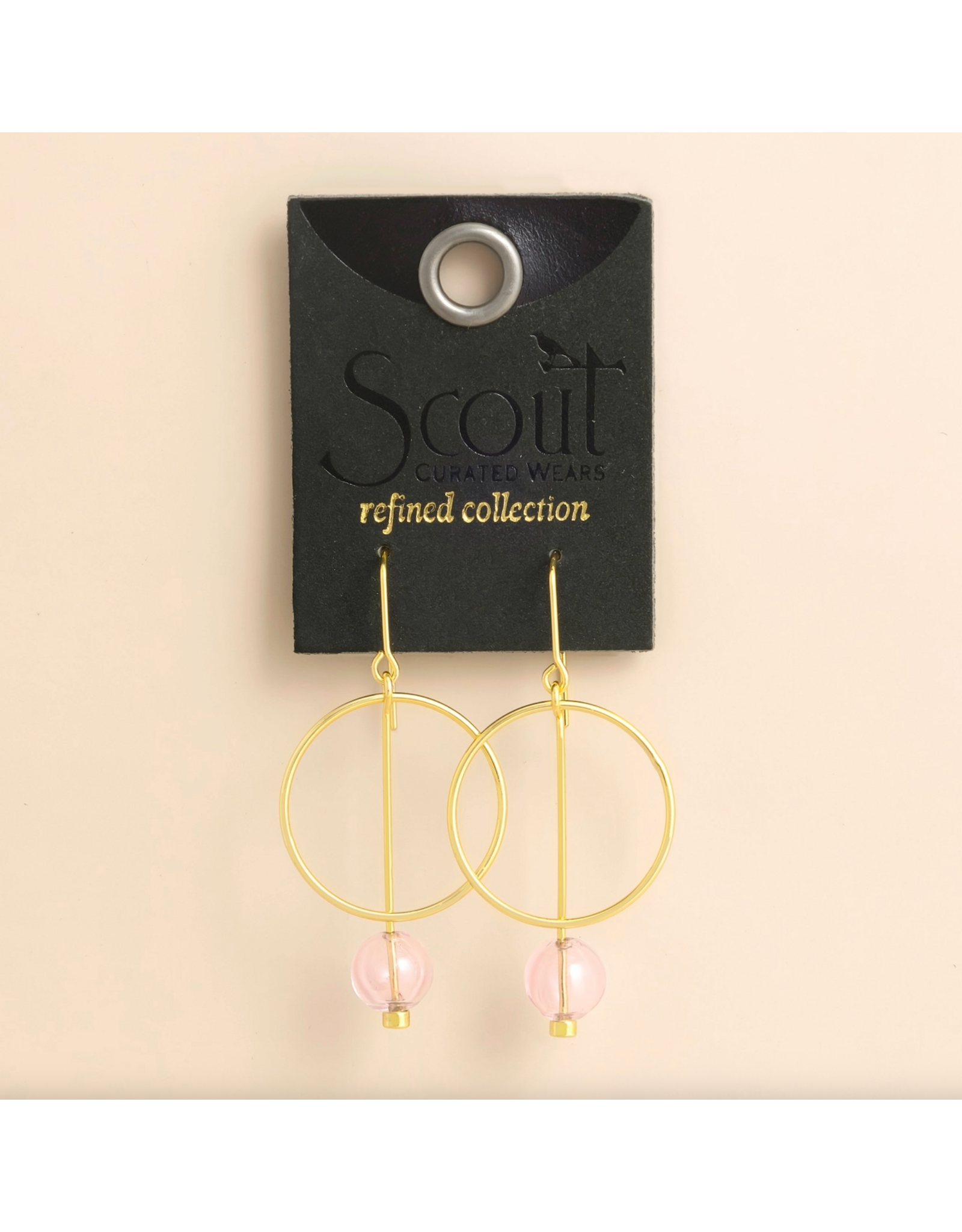 Scout Curated Wears Refined Glass Drop Earrings - Pink/Gold