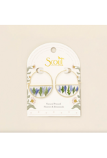 Scout Curated Wears Pressed Flower Hoop Earring - Purple Cornflower/Gold