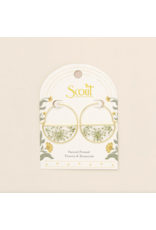 Scout Curated Wears Pressed Flower Hoop Earring - White Lace Flower/Gold