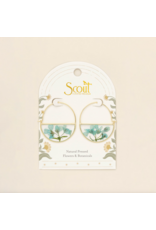 Scout Curated Wears Pressed Flower Hoop Earring - Blue Baby's Breath/Gold