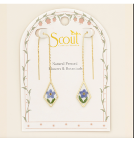 Scout Curated Wears Pressed Flower Thread Earring - Blue Forgot Me Not/Gold