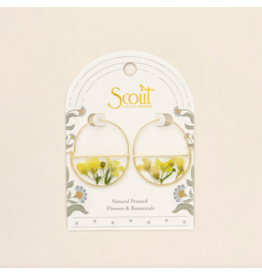 Scout Curated Wears Pressed Flower Hoop Earring -Yellow Baby's Breath/Gold