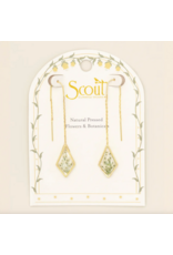 Scout Curated Wears Pressed Flower Thread Earring - White Lace Flower/Gold