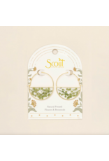 Scout Curated Wears Pressed Flower Hoop Earring - Green Peppergrass/Gold