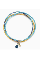 Scout Curated Wears Chromacolor Miyuki Bracelet Trio - Cobalt Multi/Gold