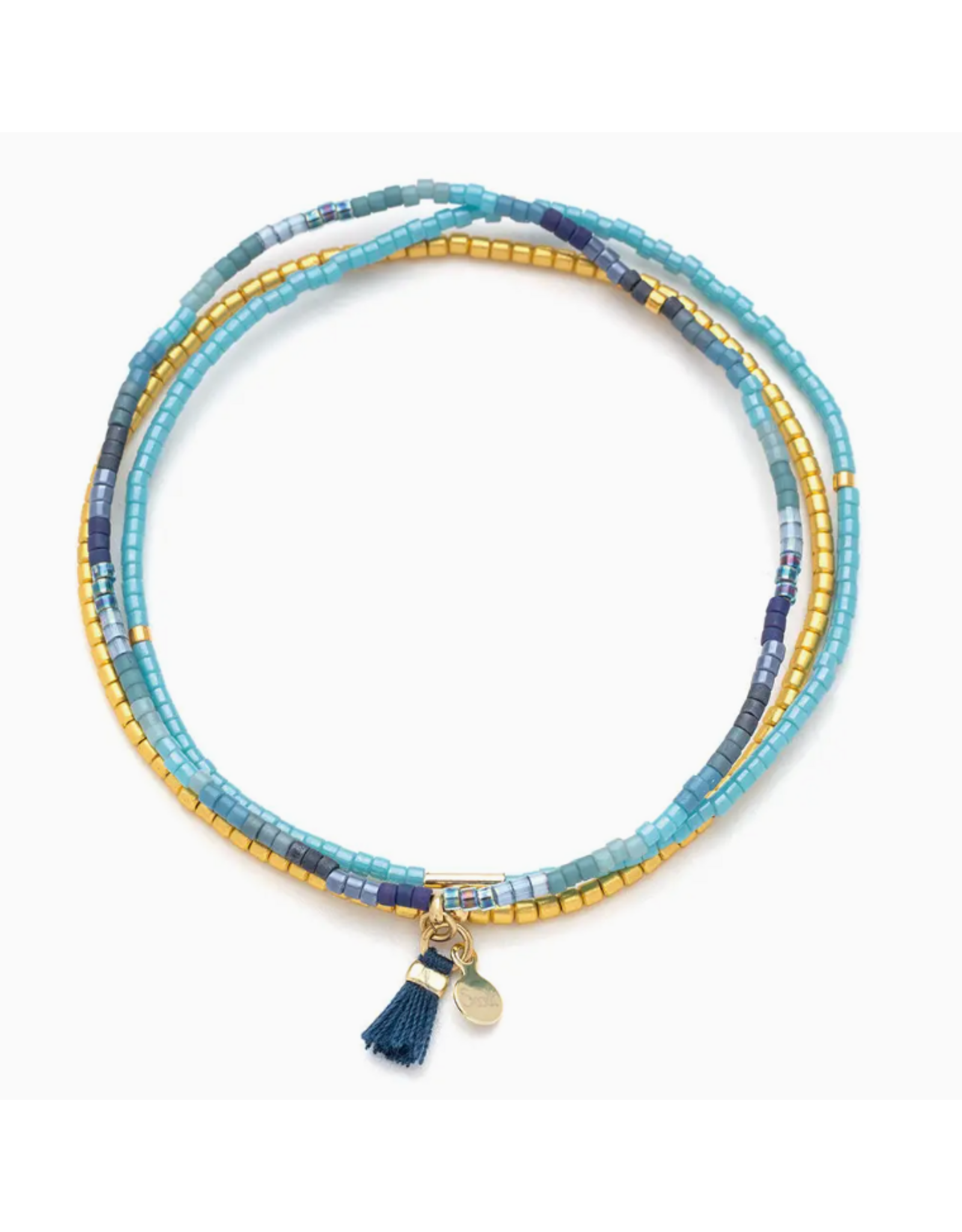 Scout Curated Wears Chromacolor Miyuki Bracelet Trio - Cobalt Multi/Gold