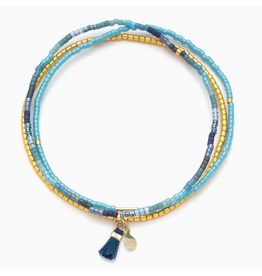 Scout Curated Wears Chromacolor Miyuki Bracelet Trio - Cobalt Multi/Gold