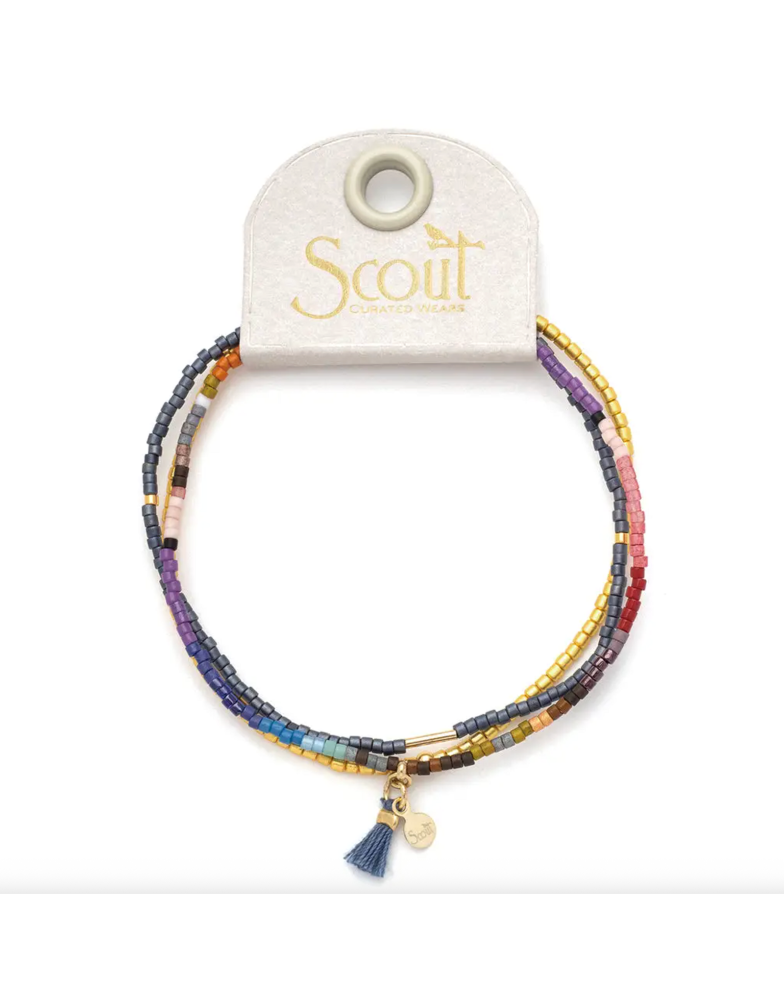 Scout Curated Wears Chromacolor Miyuki Bracelet Trio - Dark Multi/Gold
