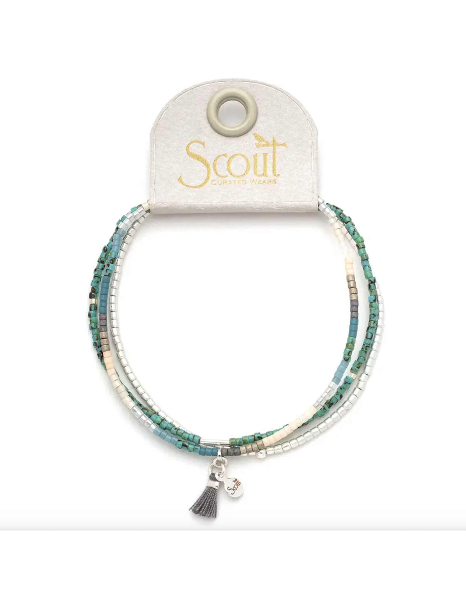 Scout Curated Wears Chromacolor Miyuki Bracelet Trio - Turquoise Multi/Silver