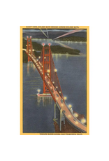Found Image Press Postcard: Night, Golden Gate Bridge SF-33