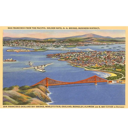 Found Image Press Postcard : Golden Gate Bridge and Bay