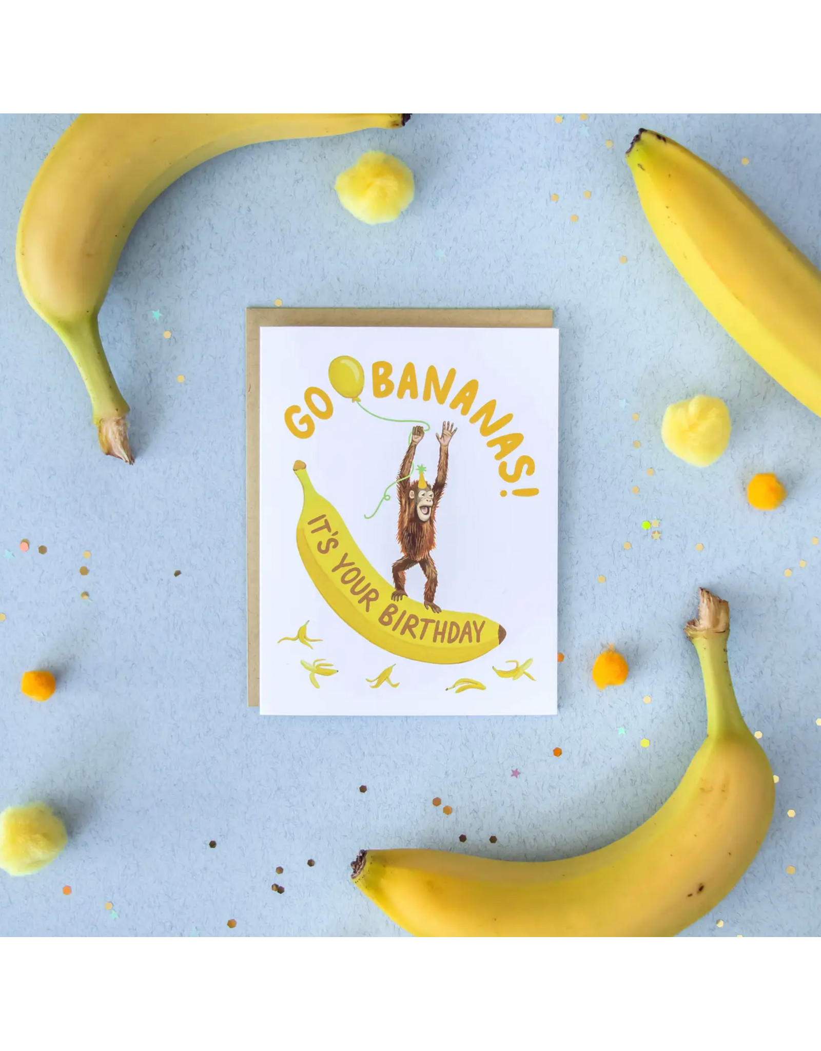 Yeppie Paper Orangutan Banana Birthday Card