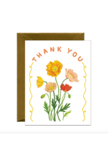 Yeppie Paper Poppies Pink and Orange Flowers Card