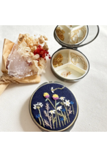 Quince Fables Floral Mini Round Jewelry Box - Flower Garden
