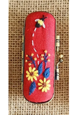 Quince Fables Vintage Embroidered Lipstick Case - Red