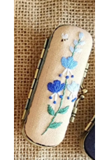 Quince Fables Vintage Embroidered Lipstick Case - Beige