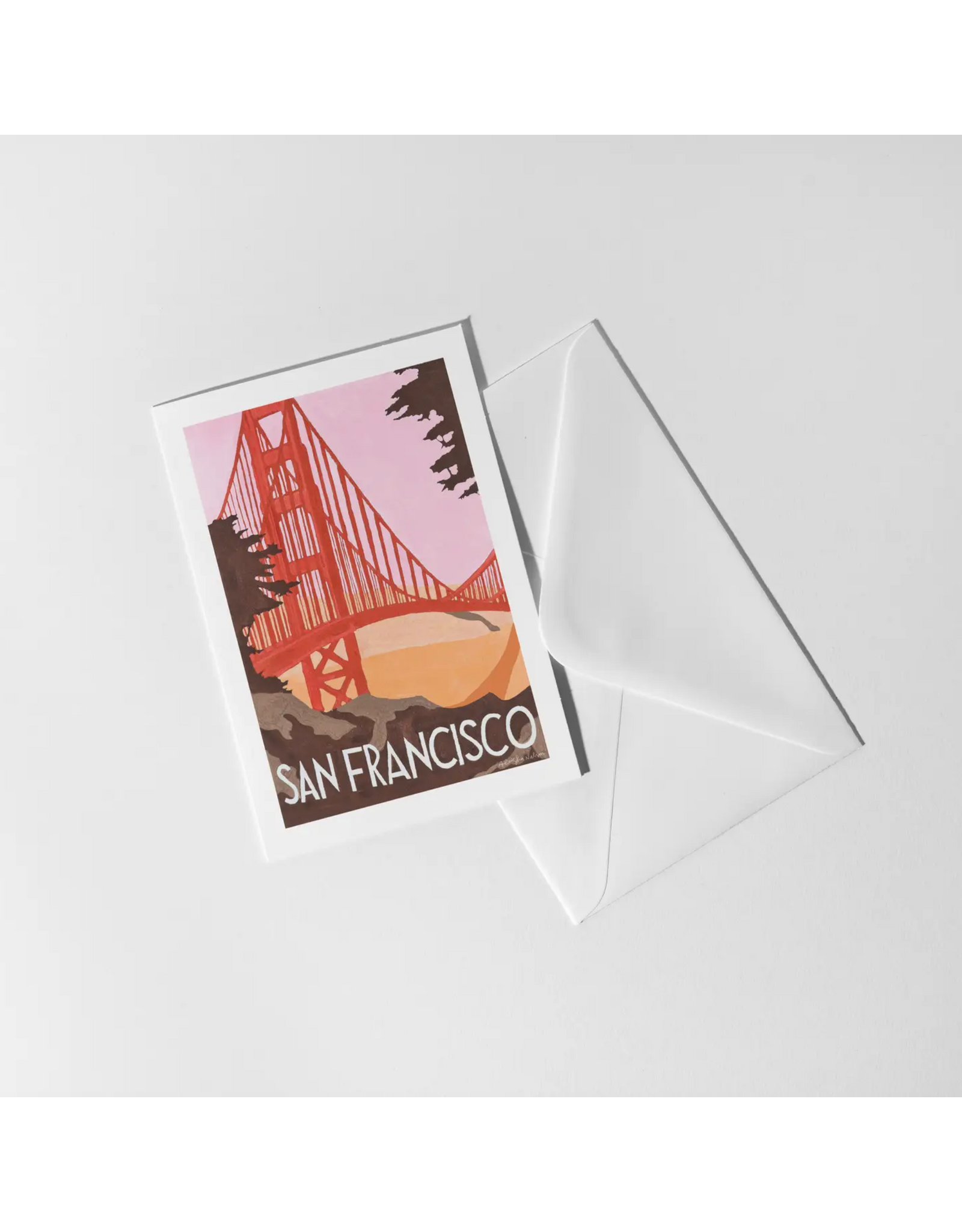 By Aleisha Golden Gate Travel Poster Card