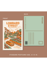 By Aleisha San Francisco Lombard Street Retro Postcard