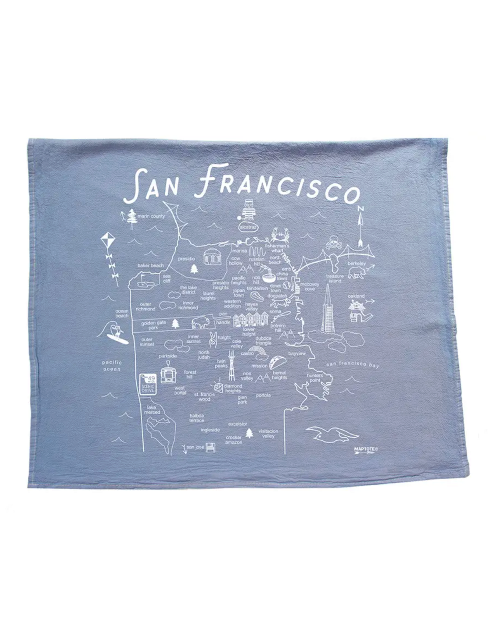 San Francisco Tea Towel - Blue